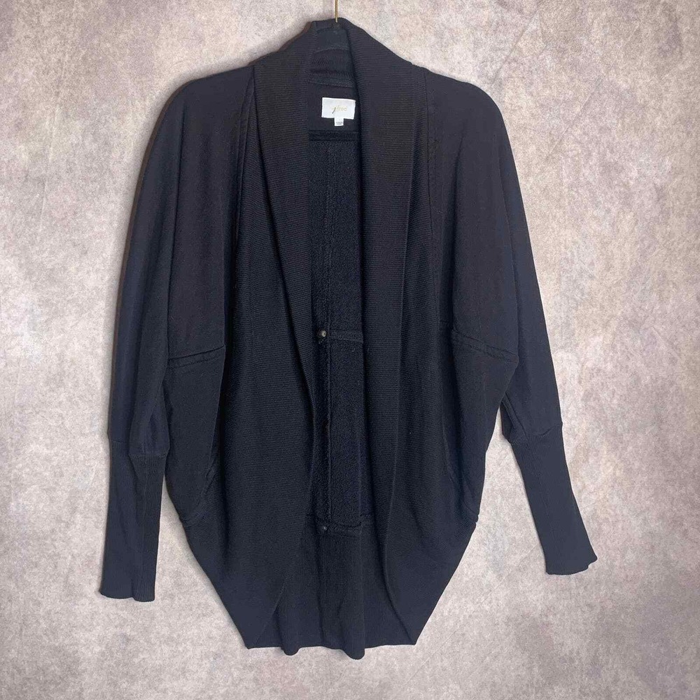 Wilfred Aritzia Cardigan Sweater Womens Size Small Black Open Front Shawl Collar
